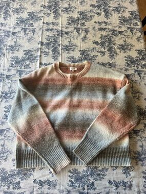 Weekend Los Angeles Pastel Striped Crewneck Sweater - Blush & Cream
